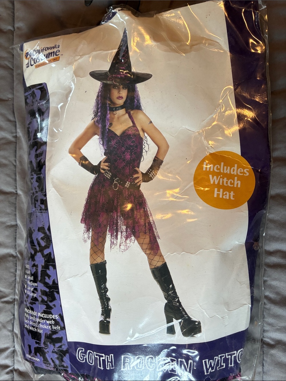California Costumes Purple and Black Goth Women’s Witch Costume with Hat, Medium